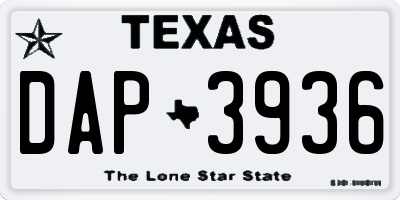 TX license plate DAP3936