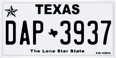 TX license plate DAP3937