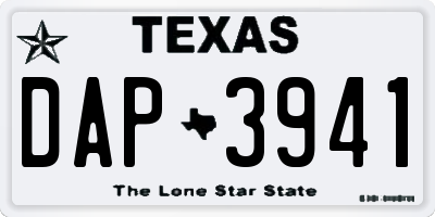 TX license plate DAP3941
