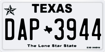 TX license plate DAP3944