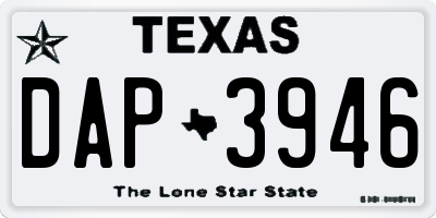 TX license plate DAP3946