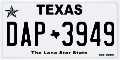 TX license plate DAP3949