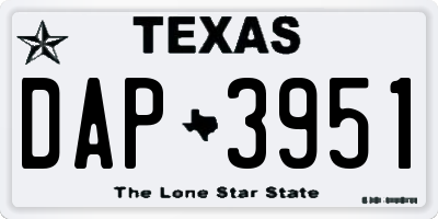 TX license plate DAP3951