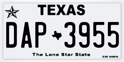TX license plate DAP3955