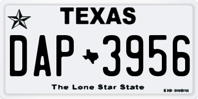 TX license plate DAP3956