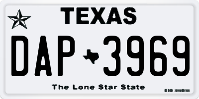 TX license plate DAP3969