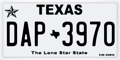 TX license plate DAP3970