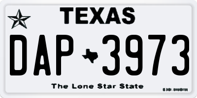 TX license plate DAP3973