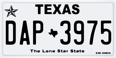 TX license plate DAP3975
