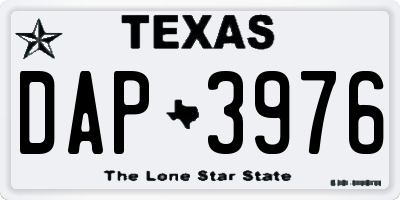 TX license plate DAP3976
