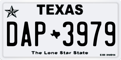 TX license plate DAP3979