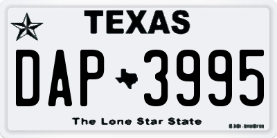 TX license plate DAP3995