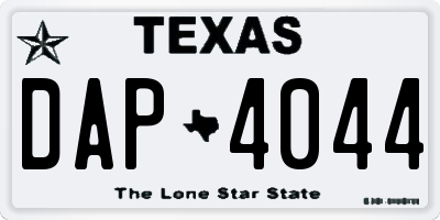 TX license plate DAP4044