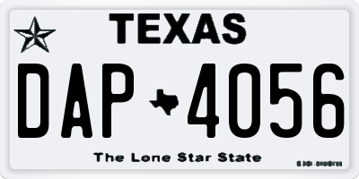 TX license plate DAP4056