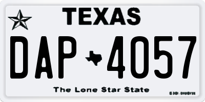 TX license plate DAP4057
