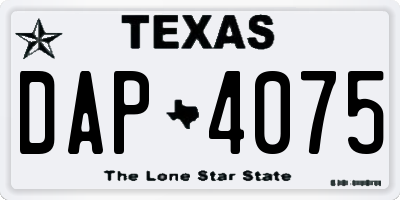 TX license plate DAP4075