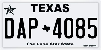 TX license plate DAP4085