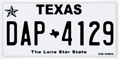 TX license plate DAP4129