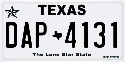 TX license plate DAP4131