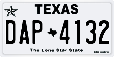 TX license plate DAP4132