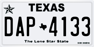 TX license plate DAP4133