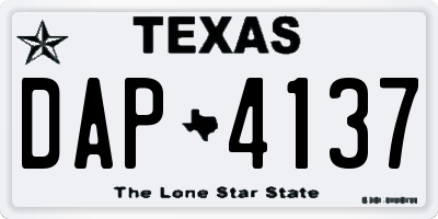 TX license plate DAP4137