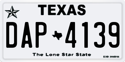 TX license plate DAP4139