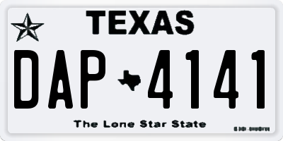 TX license plate DAP4141