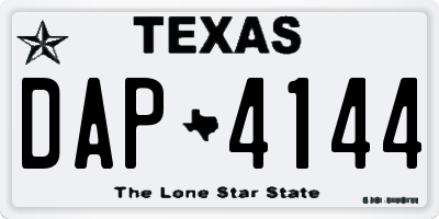 TX license plate DAP4144
