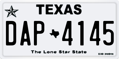 TX license plate DAP4145