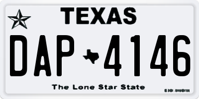 TX license plate DAP4146