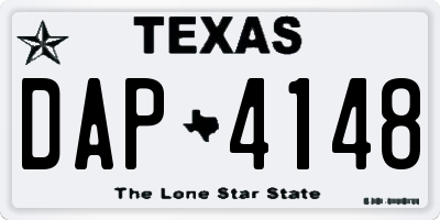 TX license plate DAP4148