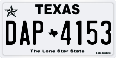 TX license plate DAP4153