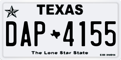 TX license plate DAP4155