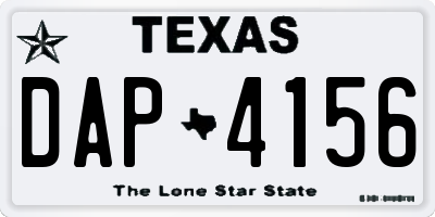 TX license plate DAP4156