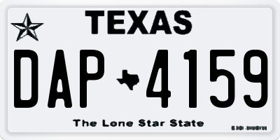 TX license plate DAP4159