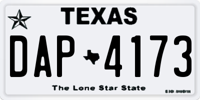 TX license plate DAP4173