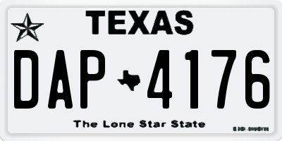 TX license plate DAP4176