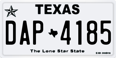 TX license plate DAP4185