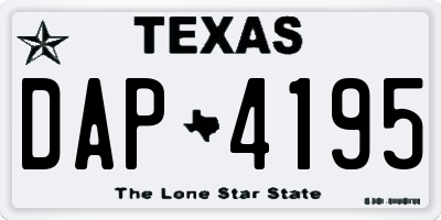TX license plate DAP4195