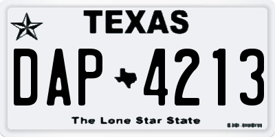 TX license plate DAP4213
