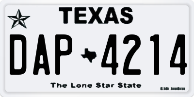 TX license plate DAP4214