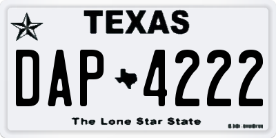 TX license plate DAP4222