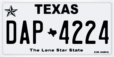 TX license plate DAP4224