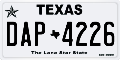 TX license plate DAP4226