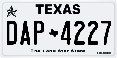 TX license plate DAP4227