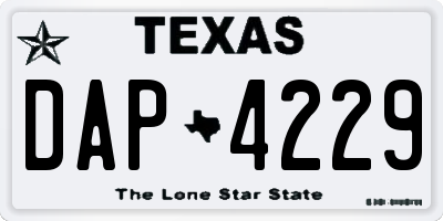 TX license plate DAP4229