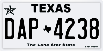 TX license plate DAP4238
