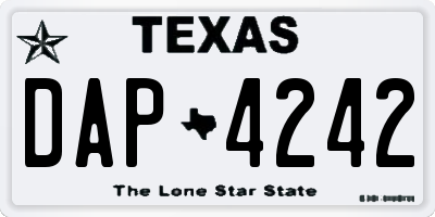 TX license plate DAP4242