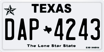 TX license plate DAP4243